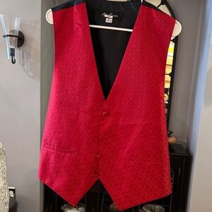 Alan Flusser Red Patterned Vest